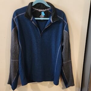 Chaps Navy and Charcoal Zip-Up Sweater